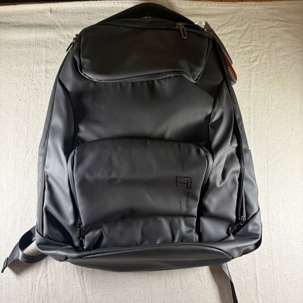 NWT TANGCORLE‎ Business Backpack Mens Black Travel Multi-functional Laptop Bag